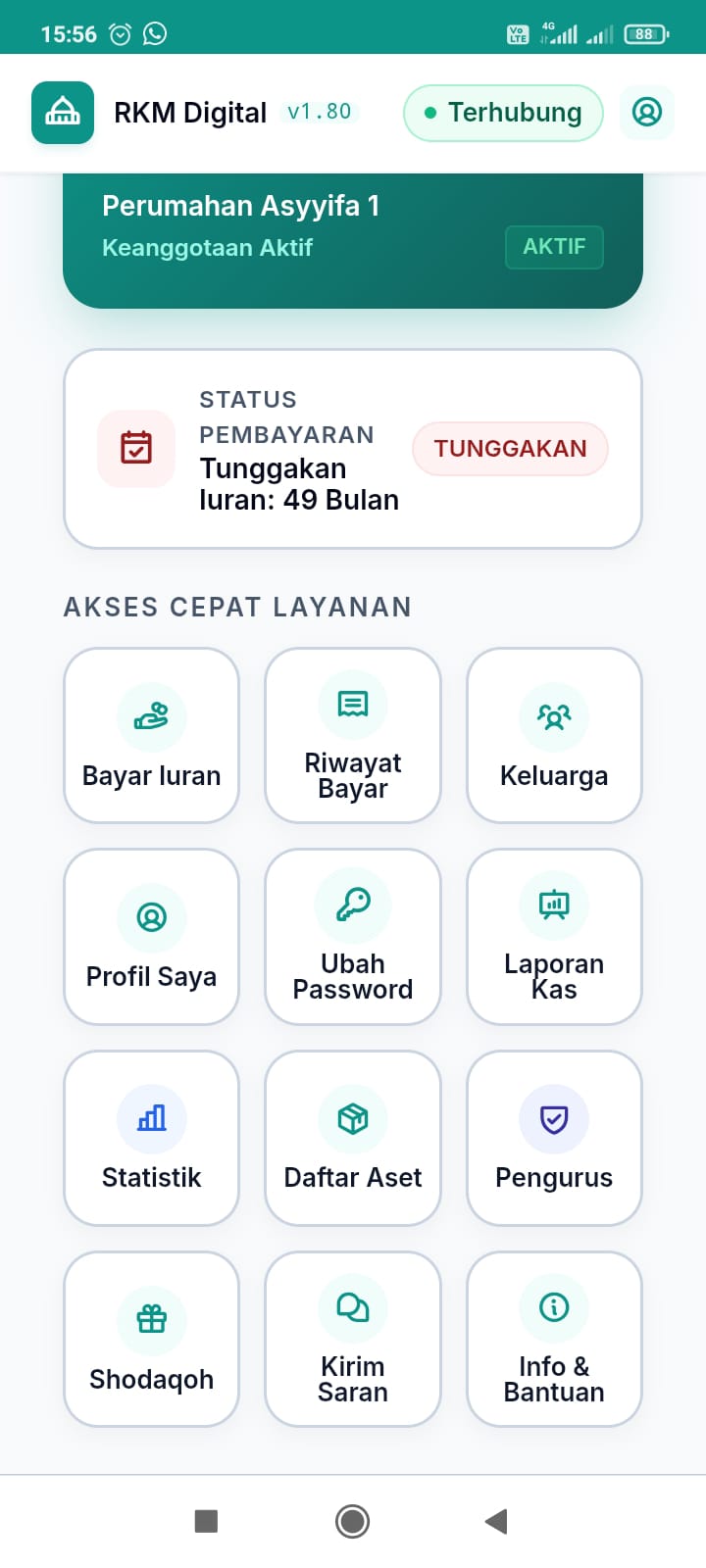 Tampilan Portal Warga RKM Digital